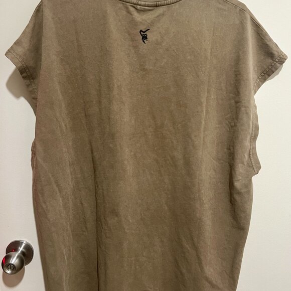 Silverback Strength Club - Acid Wash Cut Off Tee (2XL / Khaki) - Picture 4 of 5